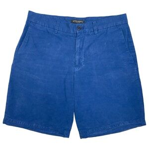 Banana Republic Aiden Linen Blend Shorts Wide Leg Classic Casual Blue Summer